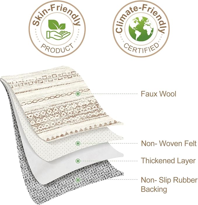 Nakagishi Area Rugs 8x10 Living Room: Washable Boho Large Neutral Soft - Image 9