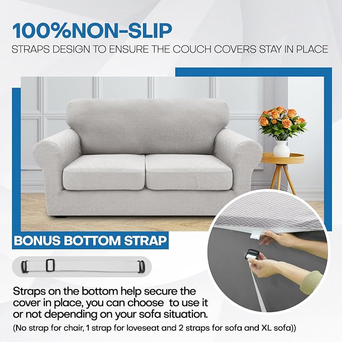 XINEAGE 2026 New 4 Pieces Extra Large Couch Covers - Image 4