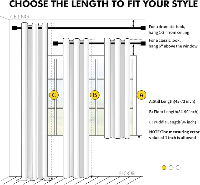 MIULEE Pure White Room Darkening Curtains - Image 7