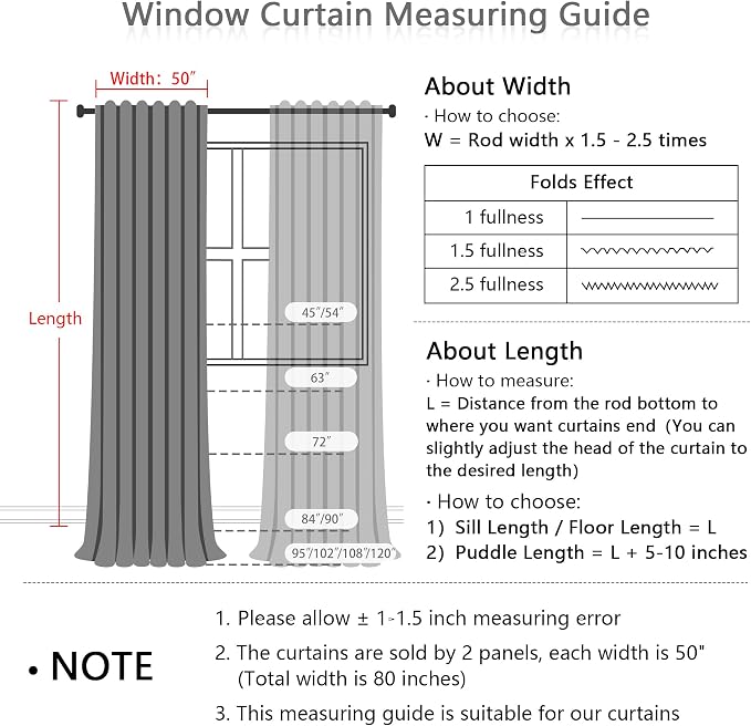 MYSKY HOME Oatmeal Curtains for Living Room, Semi Sheer Curtains & Drapes Light - Image 3