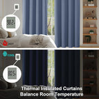 Simplebrand Ava Denim Blue Short 36 Inches Blackout Curtain 2 Panels Set - Image 6