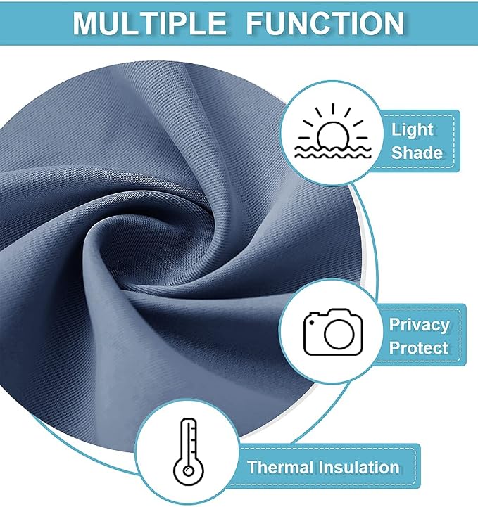 RYB HOME Short Kitchen Curtains, Room Darkening Drapes Thermal Insulated Small - Image 5