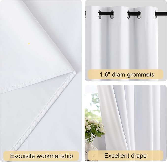 NICETOWN 100% Blackout Window Curtain Panels 84 inch Length - Image 5