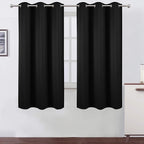 LEMOMO Black Blackout Curtains 34 x 63 Inch Length/Set of 2 Curtain by Lemomo