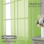 Simplebrand Lime Sheer Curtains 72 Inches Long 2 Panels - Image 6