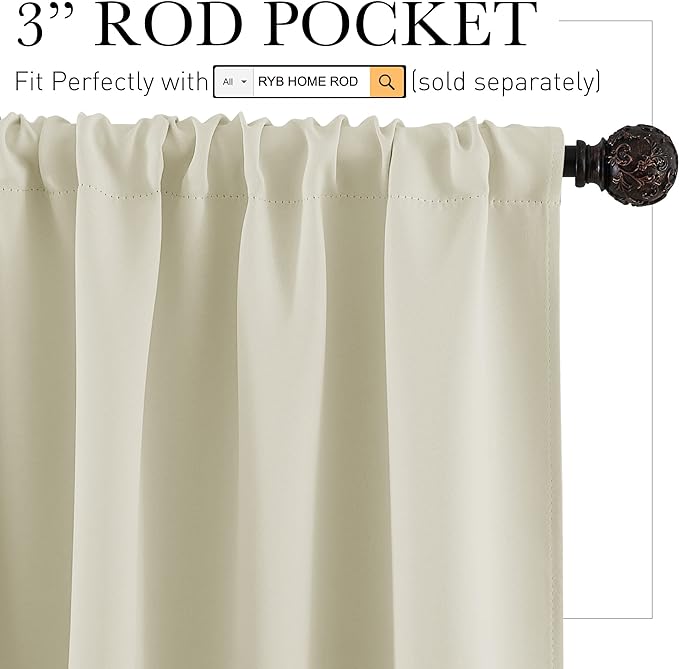 RYB HOME Cafe Curtains 24 inch Length, RV Curtains - Image 2