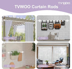 TVWOO White Wrap Around Curtain Rods:5/8" Small Blackout Adjustable Window - Image 5
