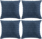 Fancy Homi 4 Packs Dusty Blue Decorative Throw Pillow Covers 18x18 Inch by Fancy+Homi