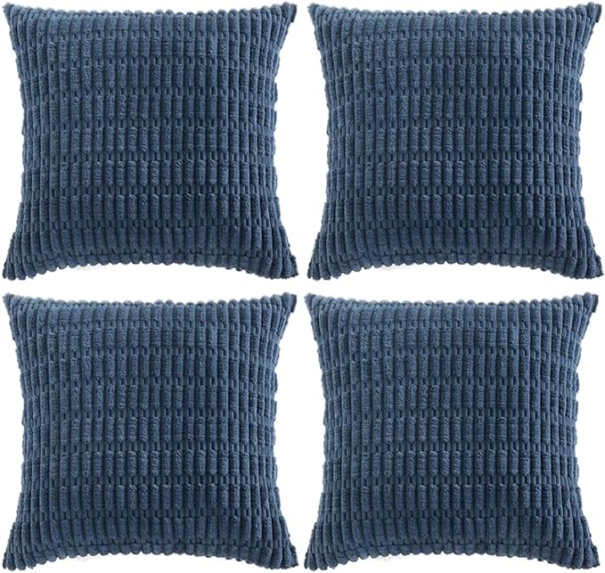 Fancy Homi 4 Packs Dusty Blue Decorative Throw Pillow Covers 18x18 Inch by Fancy+Homi