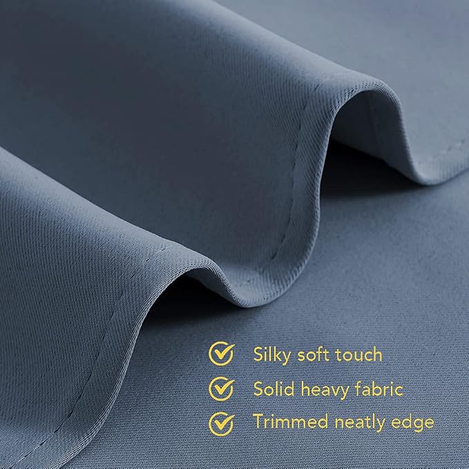 NICETOWN Kitchen Curtains Blackout Curtains & Drapes, Stone Blue, Thermal - Image 5