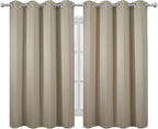 LEMOMO Beige Thermal Blackout Curtains/52 x 54 Inch/Set of 2 Panels Room - Image 2