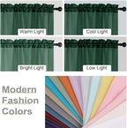 Hunter Green Sheer Curtain for Bedroom Living Room 78 Inches Long 2 Panels Set - Image 7
