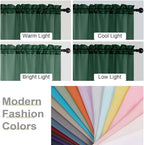 Sheer Hunter Green Curtains for Bedroom Living Room 63 Inch Length 2 Panels - Image 7