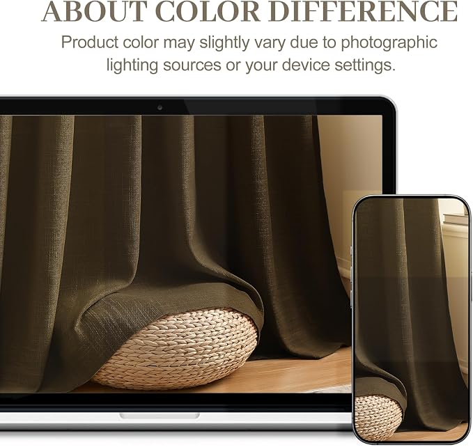 90 Inch Linen Pleated Curtains for Living Room, Light Filtering Pinch Pleated - Image 9