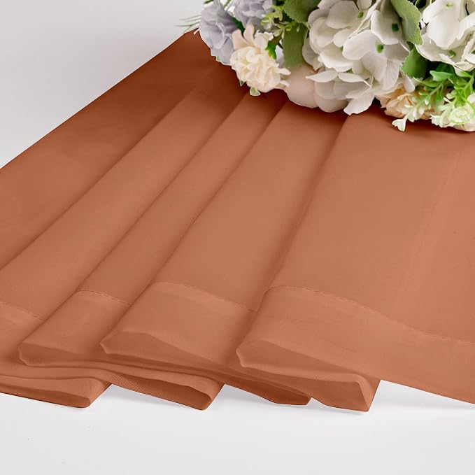 Chyhomenyc Orange Sheer Curtains 45 Inch Long 2 Panels, Light Filtering Rod - Image 2