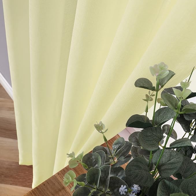 Tollpiz Sheer Curtains Living Room Linen Textured Curtain Sheers Light - Image 3
