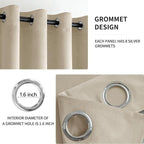 MIULEE 90 Inches Velvet Curtains Beige Elegant Grommet Curtains Thermal - Image 2