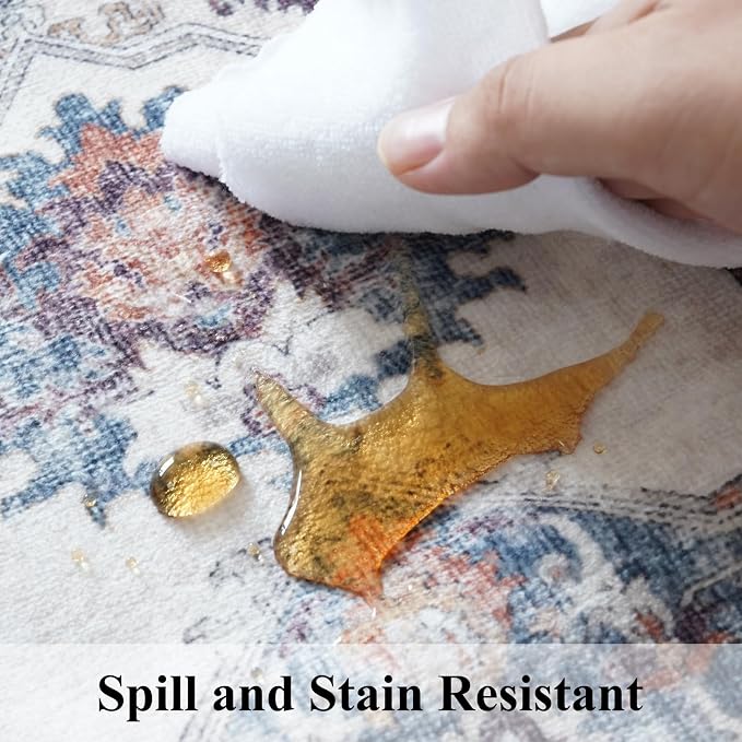 5x7 Living Room Area Rugs: Washable Non-Slip Stain Resistant Rug - Image 4