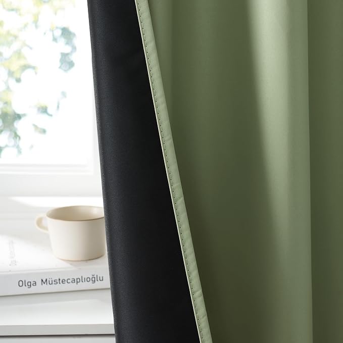 RYB HOME 100% Blackout Bathroom Curtains Over Sink 24 inches Long, Heat & UV - Image 4