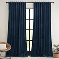 RYB HOME Navy Blue Velvet Curtains 84 inches- Velevt Blackout Curtains by RYBHOME