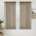 MIULEE Taupe Grey Linen Curtains 45 Inch Length 2 Panels by MIULEE