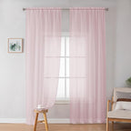 OWENIE Sheer Curtain 72 Inches Long 2 Panels Set, Elegant Airy Transparent Rod - Image 4