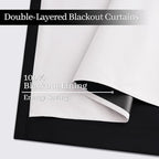 Yakamok 100% Blackout Curtains Black Room Darkening Thermal Insulated Window - Image 4