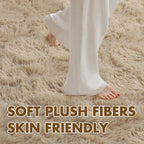 6x9 Ft Large Shag Beige Rugs for Living Room Bedroom, Ultra Soft Fluffy Furry - Image 4