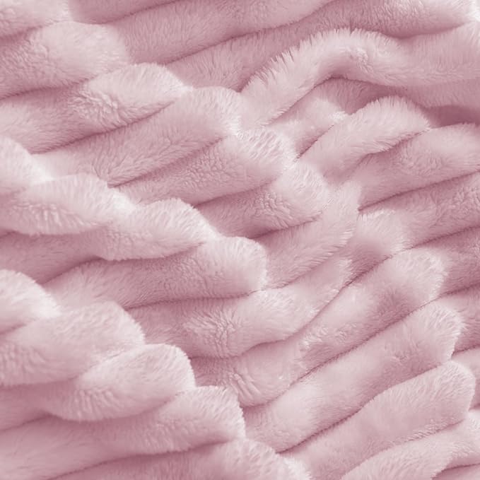 BEDELITE Fleece Blanket Twin Size – 3D Ribbed Jacquard Soft and Warm Decorative - Image 3