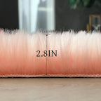 linmopm Faux Fur Rug Sheepskin Shag Fluffy Fuzzy Pink 4x6 ft Rugs - Image 5