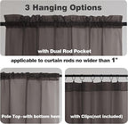 Chyhomenyc Chocolate Brown Sheer Curtains 54 Inch Long 2 Panels, Light - Image 3