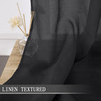 Tollpiz Short Sheer Curtain Linen Textured Living Room Curtains Sheer Light - Image 2