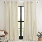 RYB HOME Beige Velvet Curtains 84 inches - Image 7
