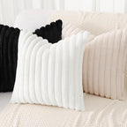 decorUhome Summer Cozy Faux Fur Throw Pillow Covers 18x18 Set of 2 Decorative - Image 4