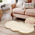 ORINOVA Light Brown Beige Plush Faux Rabbit Shaggy Fur Area Rugs by ORINOVA