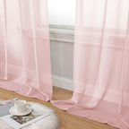 Blush Sheer Curtain for Bedroom Living Room 78 Inches Long 2 Panels Set - Image 8