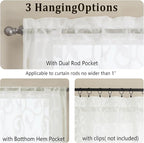 OWENIE Furman Cafe Curtains 30 Inch Length 2 Panels Set, Elegant Geometric - Image 3