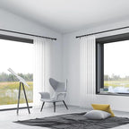 Thestoa Curtain Rods for Windows 48 to 84-92 inch, 5/8" Matte Black Curtain Rod - Image 4