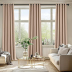 MIULEE Beige Blackout Curtains for Bedroom Living Room 90 Inches Long 2 Panels - Image 6