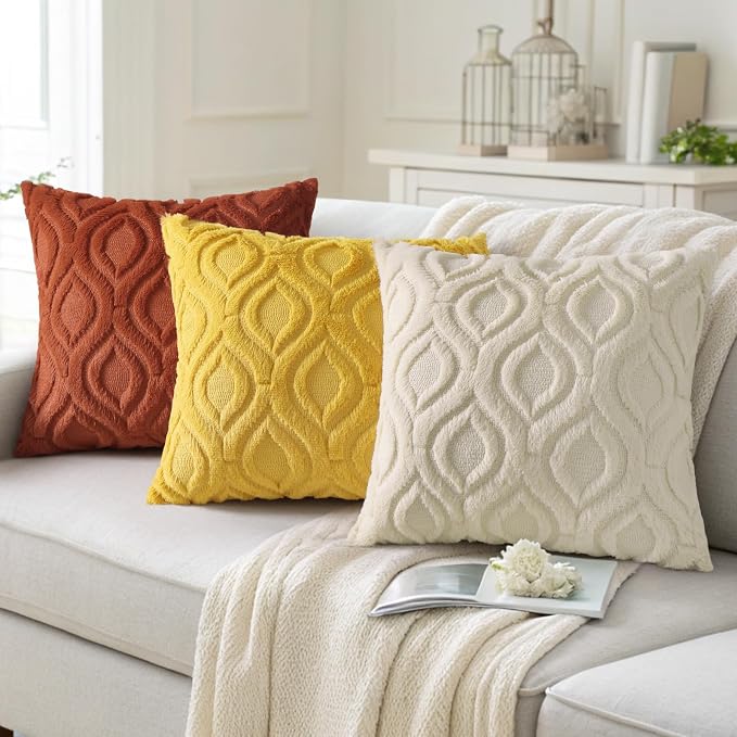 decorUhome Summer Throw Pillow Covers 18x18 Inch Set of 2, Soft Plush Faux Wool - Image 7