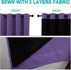NICETOWN Lilac Purple Full Shade Curtain Panels, Pair of Energy Smart & Noise - Image 5