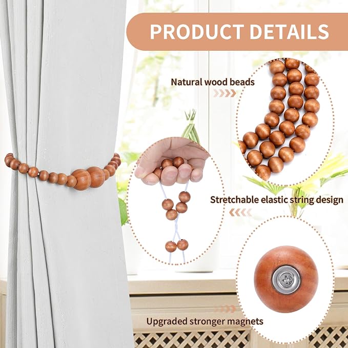 Magnetic Curtain Tiebacks, 2 Pack Curtain Holdbacks - Image 5
