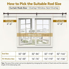 YaFex Curtain Rods 32-144 Inch, Heavy Duty 1 Inch Adjustable Curtain Rod - Image 6