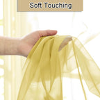 Lecloud Yellow Sheer Curtains 63 Inch Length 2 Panels, Light Filtering Voile - Image 4