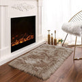 Latepis 2x3 Brown Beige Small Faux Fur Rug Fluffy Furry Rugs Throw Rug Washable by Latepis