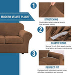 H.VERSAILTEX High Stretch Sofa Slipcover 4 Piece Cover Velvet Furniture - Image 3