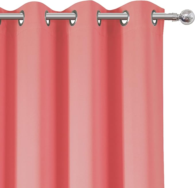 LEMOMO Coral Thermal Blackout Curtains/52 x 72 Inch/Set of 2 Panels Room - Image 6