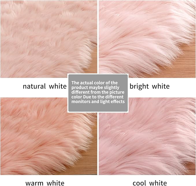 Ciicool Pink Fur Fluffy Rug, 2x4 ft Small Faux Fur Rugs - Image 6