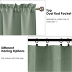 OWENIE Bob Valance Curtains 18 Inch Length 1 Piece, Faux Linen Slub Solid Green - Image 4