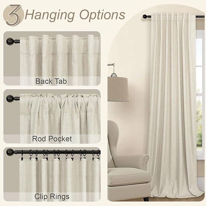92 Inch Curtains 2 Panel Set UV Light Blocking Summer Farmhouse Curtains - Image 6